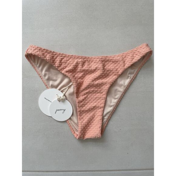 Peony Other - Peony Swim Bikini Bottom Staple Pant Textured Apricot Swimwear